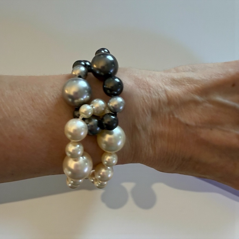 Touchstone Crystal Pearl and Silver Retired Bracelet - Picture 2 of 3